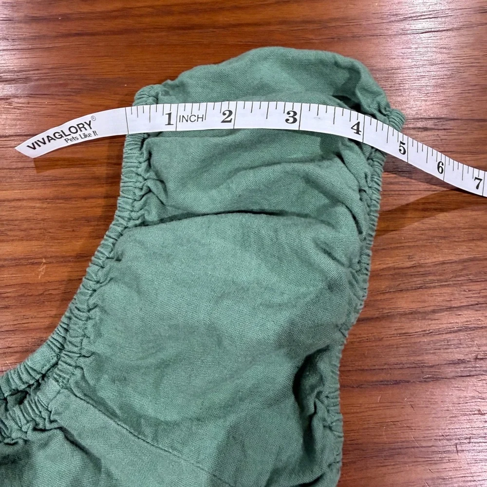 Madewell Margie Mini Dress Trellis Green Size 2 Linen Blend Sweetheart Neckline - Picture 7 of 8